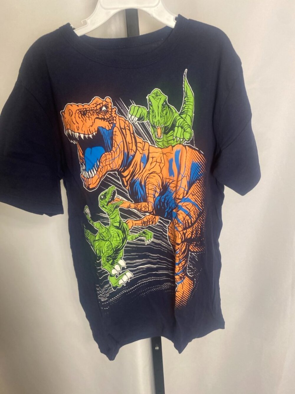 The Children’s Place Dinosaur Graphic T Shirt Boys Blue Orange Green Tee L 10/12
